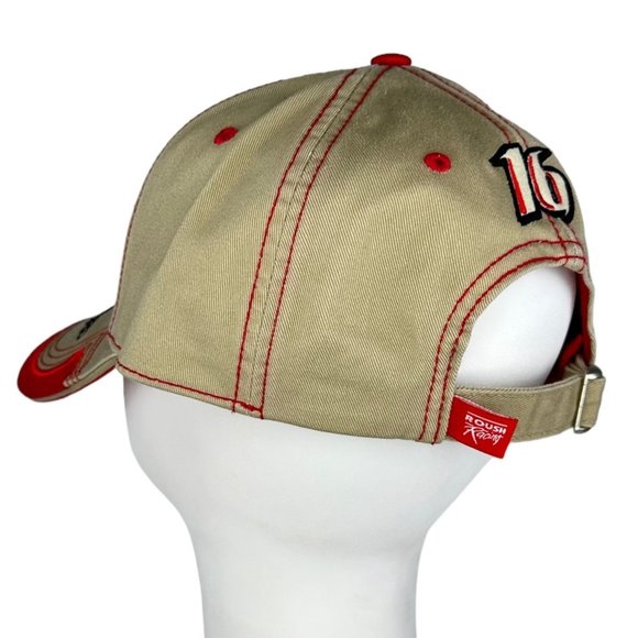 Team Caliber Greg Biffle #16 Grainger Racing Adjustable Baseball Cap Hat Tan Red - Picture 5 of 14